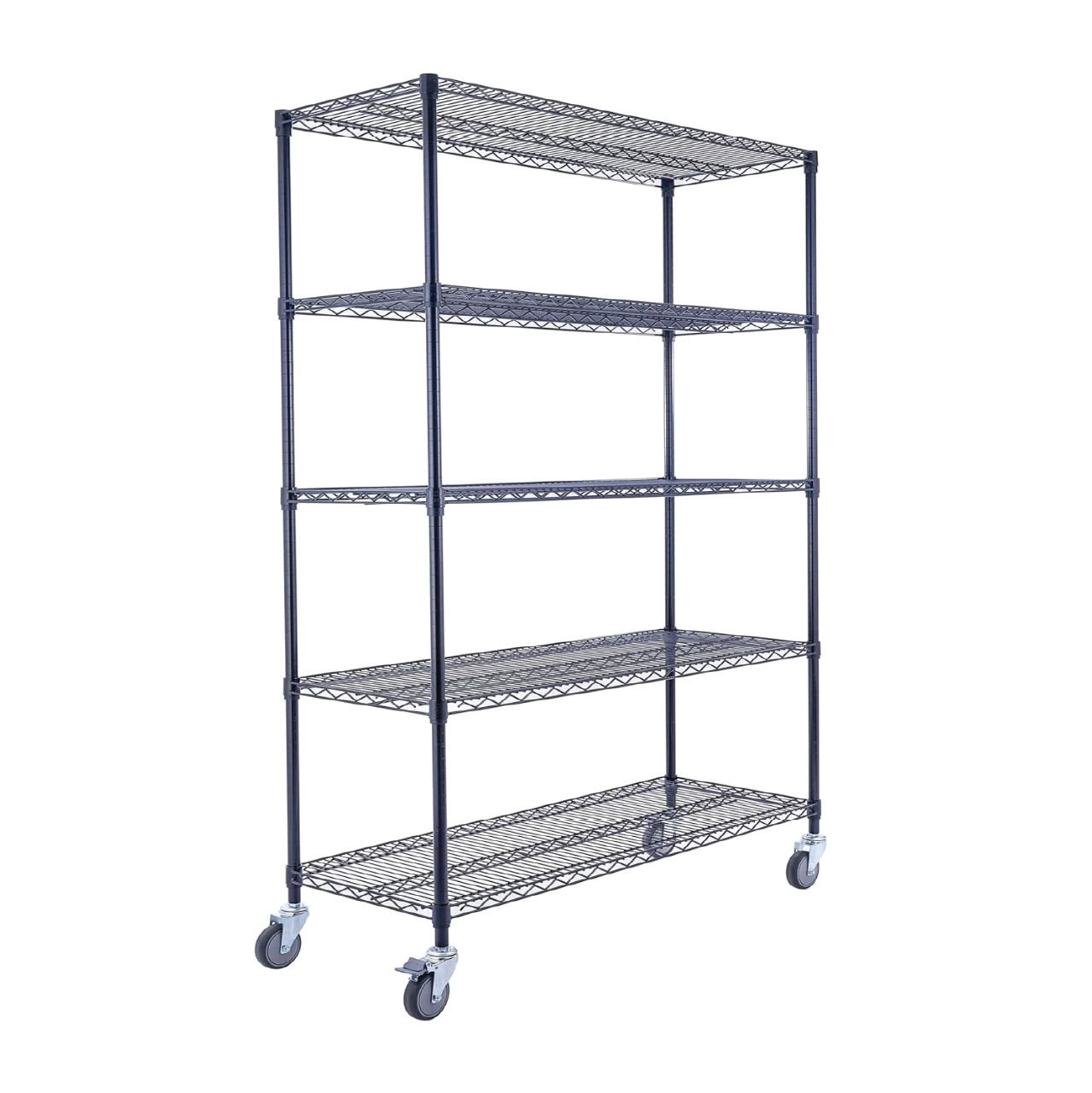 Utility Basics | Chrome Shelving On Wheels | 60 x 24 x 72 Shelving | 4-Tier | NSF | Seville Classics | Saferacks | Utility shelving | Storage shelving on wheels | Wire Shelving with Wheels | Wire Racks with Wheels