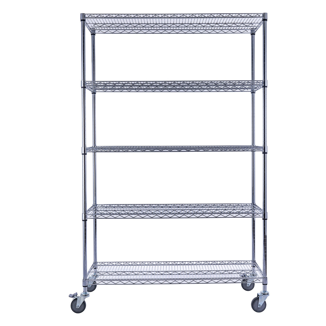 Utility Basics | Black Wire Rack | 5-Tier | 48 x 18 x 72 | Utility shelves | Utility shelving | Utility shelves | Seville Classics | Saferacks | Wire Shelving with Wheels