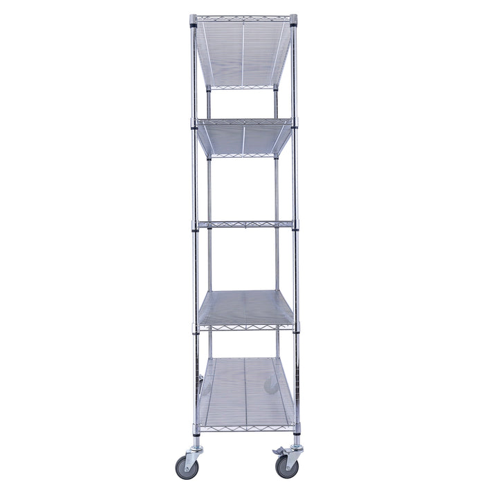 Chrome Wire Shelving 60" x 18" x 72" | Chrome Shelving on wheels | 60 x 18 x 72 | Utility shelving | Utility Shelves | Shelves shelf | Saferacks | Seville Classics | Wire Shelving | Wire Racks with Wheels