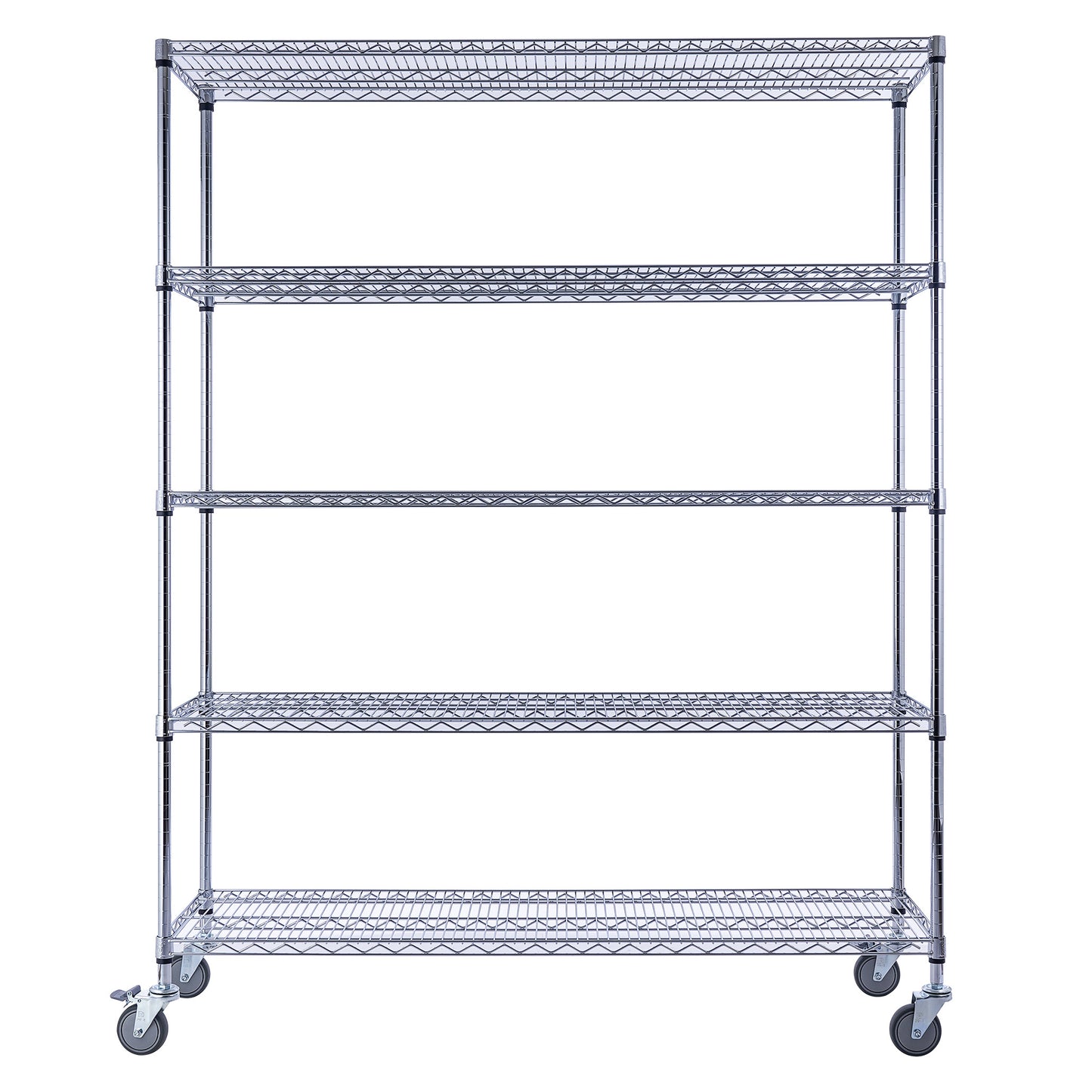 Chrome Wire Shelving 60" x 18" x 72" | Chrome Shelving on wheels | 60 x 18 x 72 | Utility shelving | Utility Shelves | Shelves shelf | Saferacks | Seville Classics | Wire Shelving | Wire Racks with Wheels