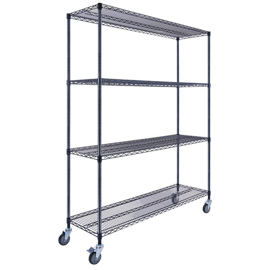 Utility Basics | Chrome Shelving on wheels | 60 x 18 x 72 | Utility shelving | Utility Shelves | Shelves shelf | Saferacks | Seville Classics | Wire Shelving | Wire Racks with Wheels