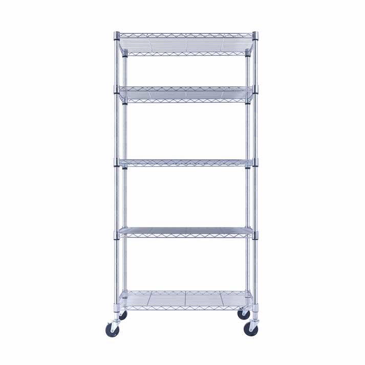 Utility Basics | Chrome Shelving on wheels | 5-Tier | 36 x 14 x 60 | NSF Certified | Seville classics | Saferacks | utility shelving | Shelves shelf | Shelving shelf