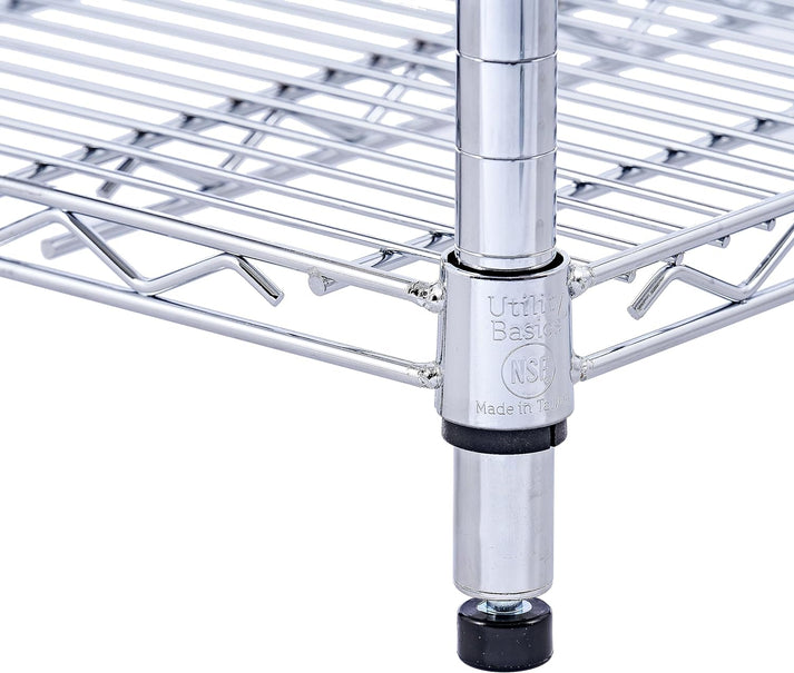 Utility Basics | Chrome Shelving On Wheels | 60 x 24 x 72 Shelving | 4-Tier | NSF | Seville Classics | Saferacks | Utility shelving | Storage shelving on wheels | Wire Shelving with Wheels | Wire Racks with Wheels