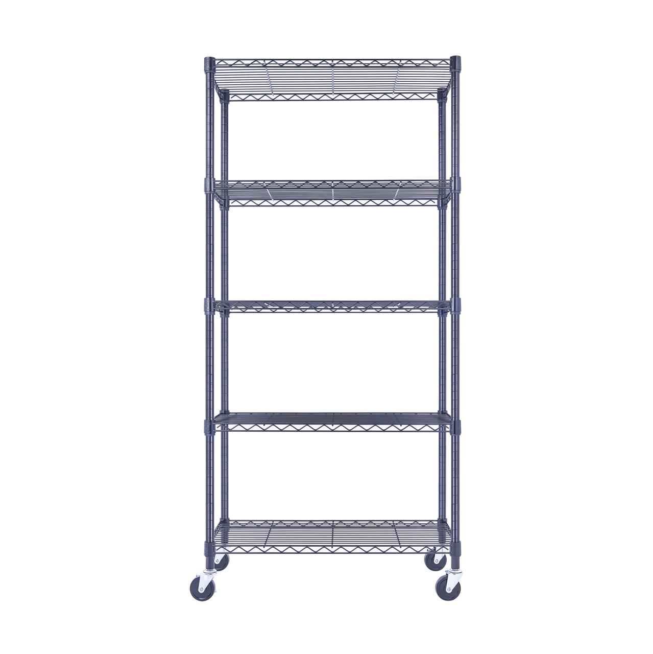 Utility Basics | Black Wire Rack | 5-Tier | 36 x 14 x 60 | Utility Shelving | Saferack | Seville Classics | wire rack with wheels | Shelving shelf | Wire Shelving