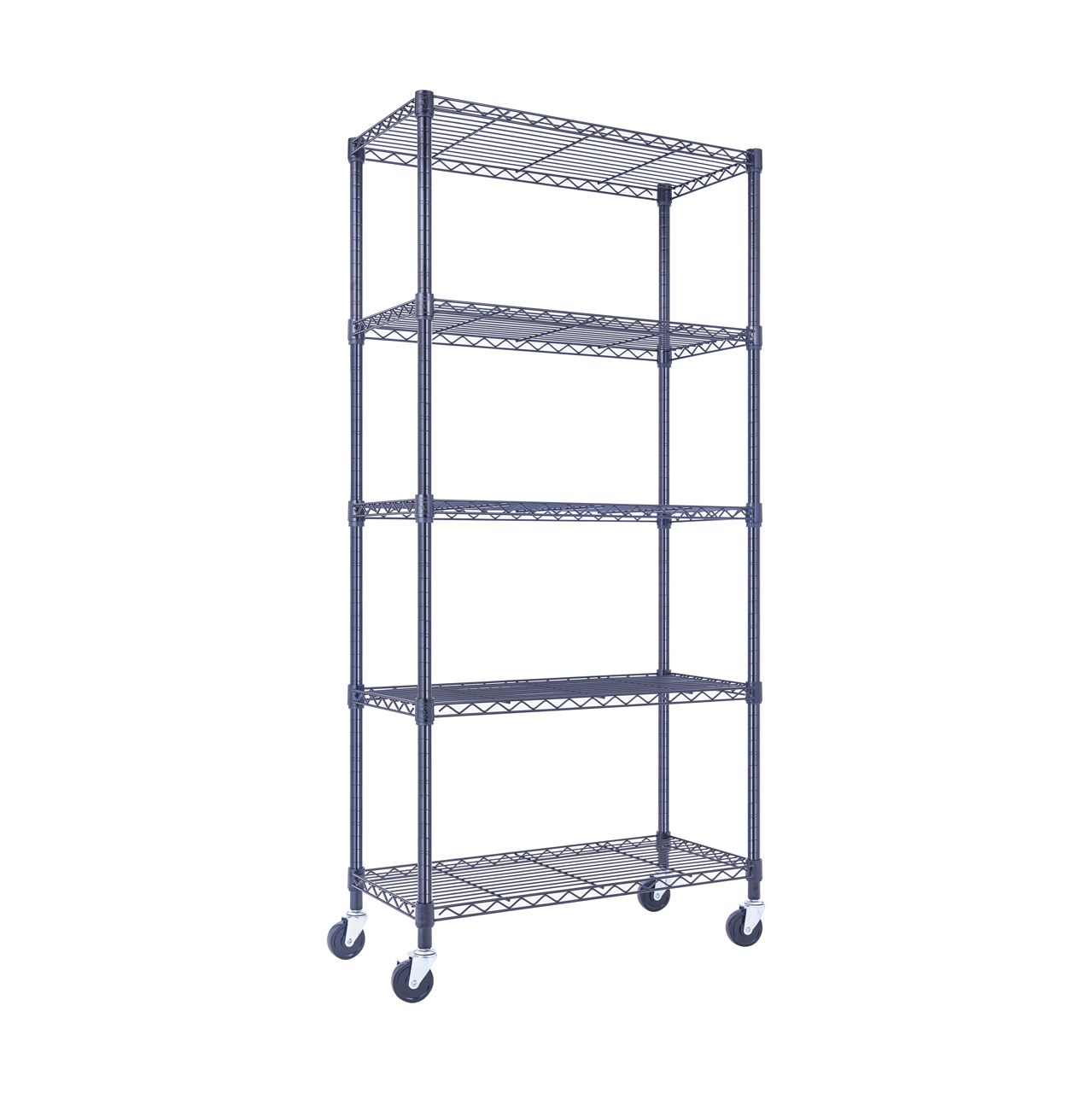 Utility Basics | Black Wire Rack | 5-Tier | 36 x 14 x 60 | Utility Shelving | Saferack | Seville Classics | Wire Rack with Wheels | Shelving shelf | Wire Shelving