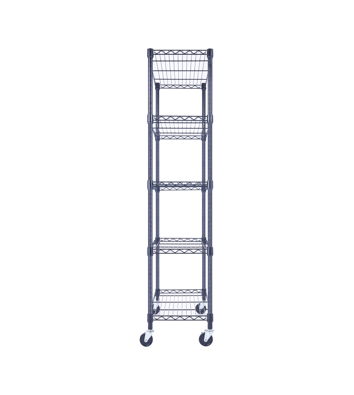 Utility Basics | Black Wire Rack | 5-Tier | 36 x 14 x 60 | Utility Shelving | Saferack | Seville Classics | Wire Rack with Wheels | Shelving shelf | Wire Shelving