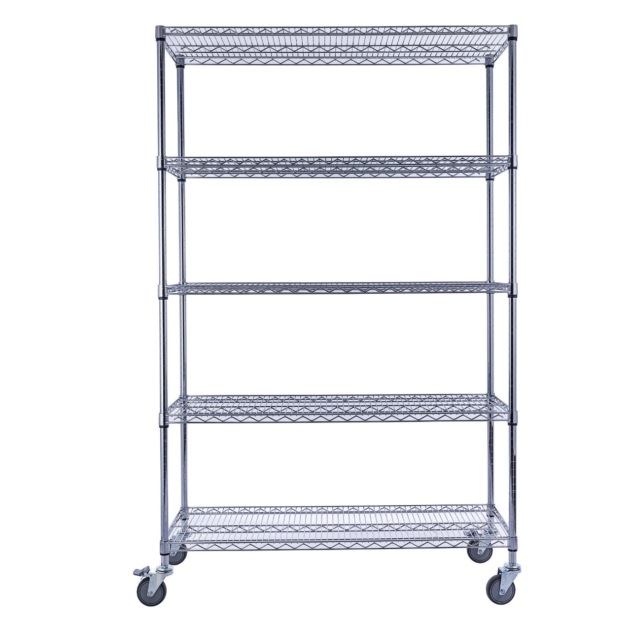 Utility Basics | Chrome Shelving on Wheels | 48 x 18 x 72 | 5-Tier | Utility shelves | Saferacks | Seville Classics | Utility shelves | Shelving shelf | Wire Shelving with Wheels