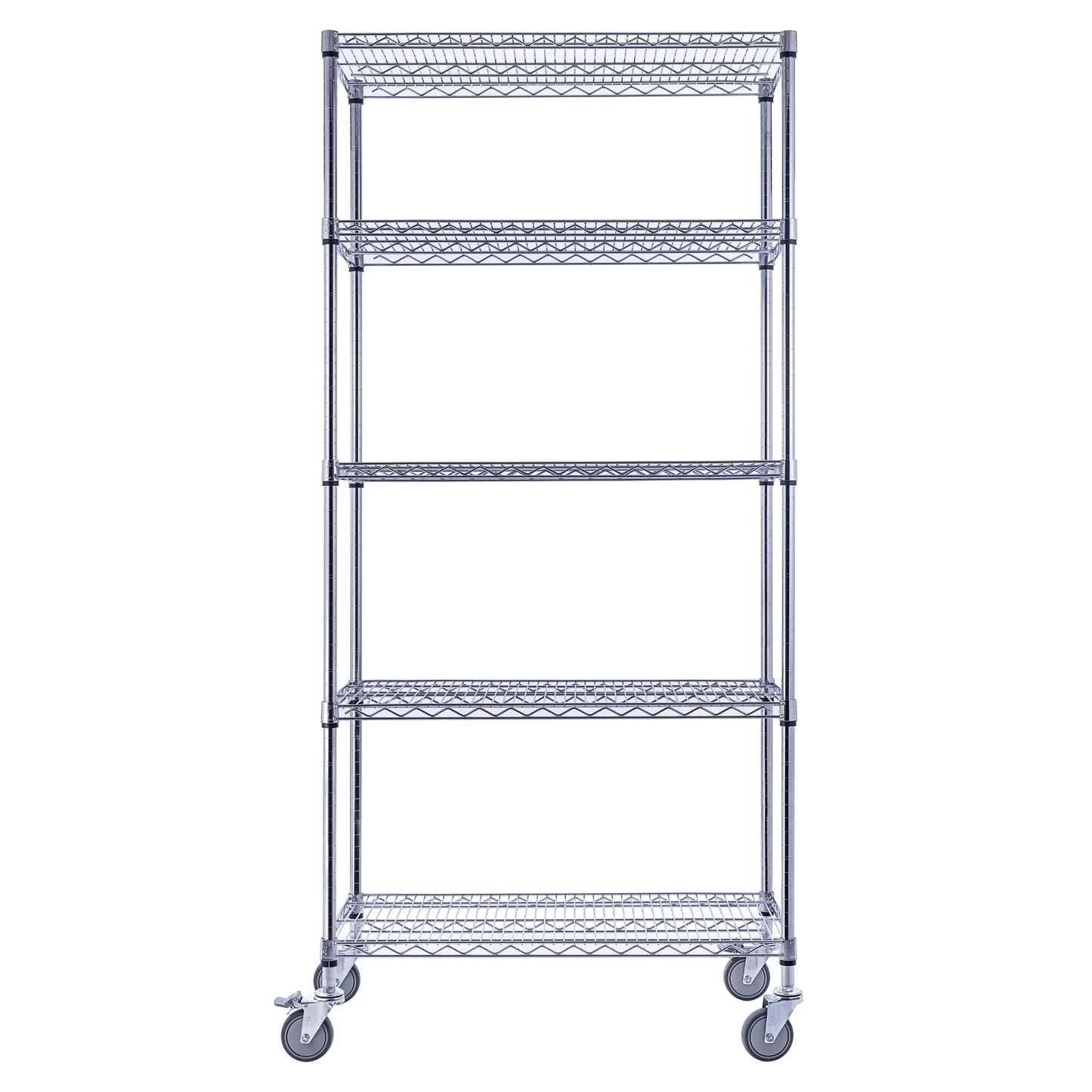Utility Basics | Black Wire Rack | 5-Tier | 48 x 18 x 72 | Utility shelves | Utility shelving | Utility shelves | Seville Classics | Saferacks | Wire Shelving with Wheels