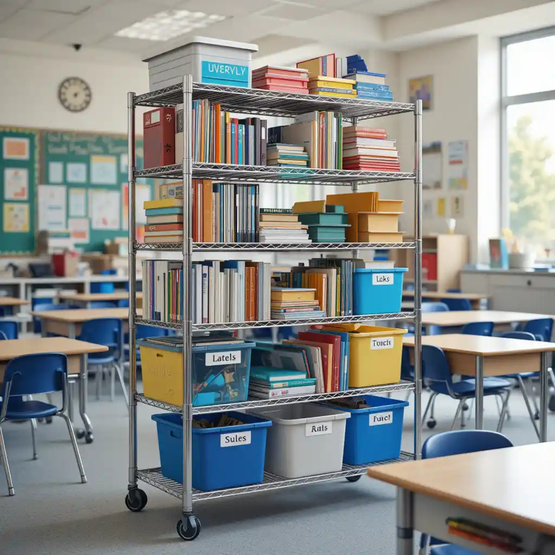 Storage rack for schools