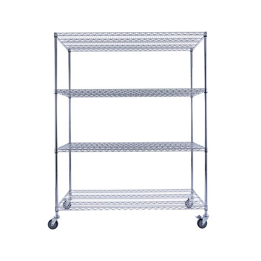 Utility Basics | PREMIUM Wire Shelving Rack | 4-Tier | 60" x 24" x 72" | Chrome