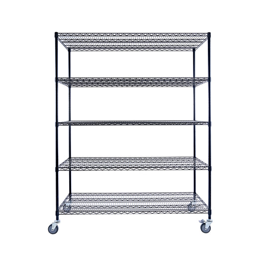 Utility Basics | PREMIUM Wire Shelving Rack | 5-Tier | 60" x 24" x 72" | Black