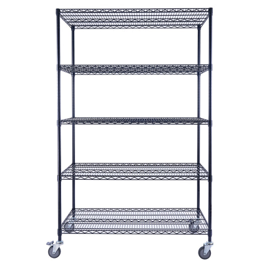 Utility Basics | PREMIUM Wire Shelving Rack | 5-Tier | 48" x 24" x 72" | Black