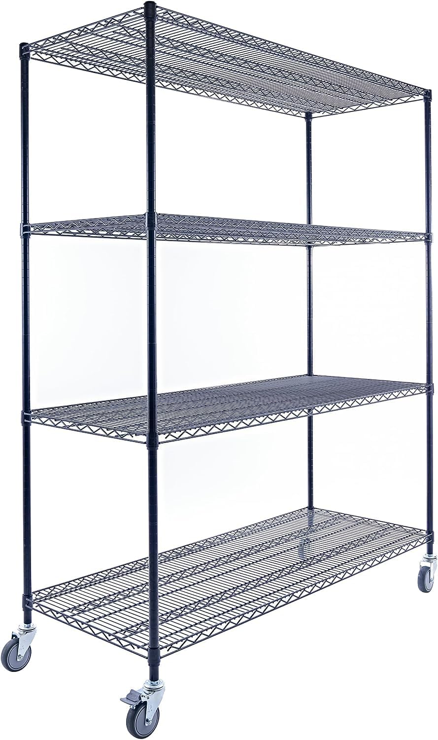 Utility Basics | PREMIUM Wire Shelving Rack | 4-Tier | 60" x 24" x 72" | Black