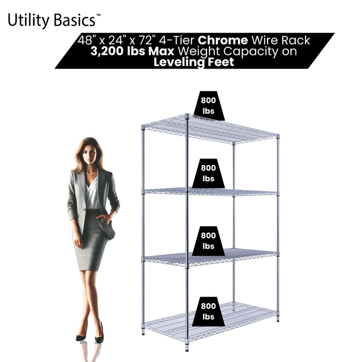 Utility Basics | 48 x 24 x 72  Wire Shelving with wheels | 5-Tier | Saferacks | Seville Classics | Utility shelves | Shelf shelving unit | Shelves Shelf | Shelving Shelf