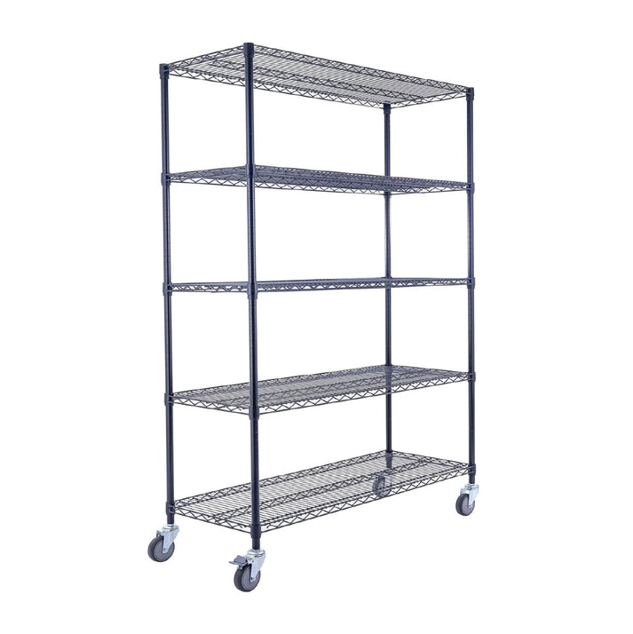 Utility Basics | Chrome Shelving On Wheels | 60 x 24 x 72 Shelving | 4-Tier | NSF | Seville Classics | Saferacks | Utility shelving | Storage shelving on wheels | Wire Shelving with Wheels | Wire Racks with Wheels