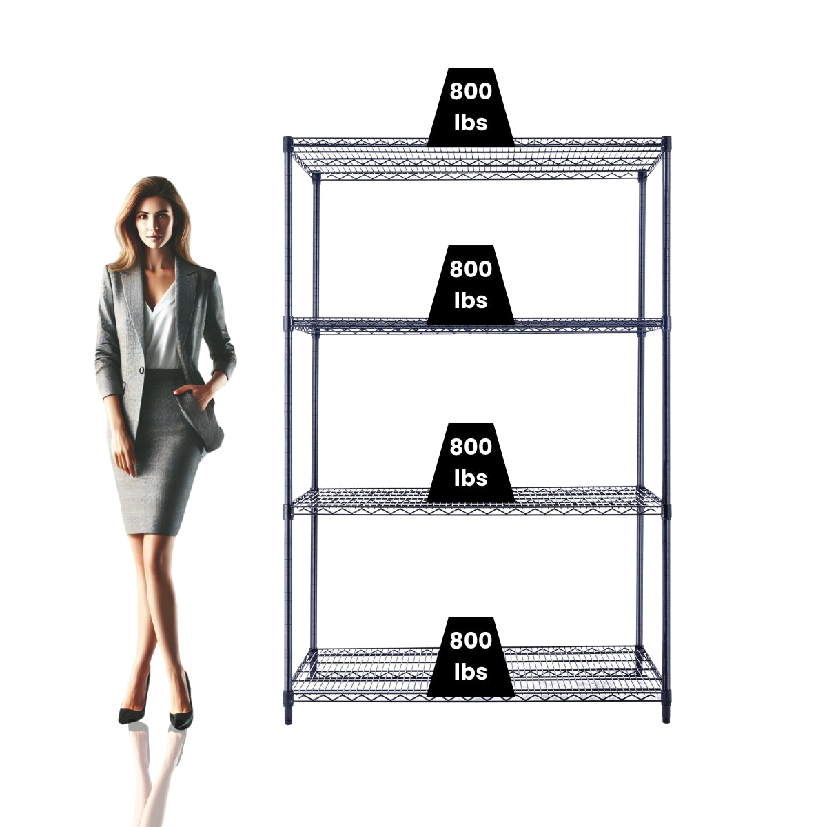 Utility Basics | 48 x 24 x 72  Wire Shelving with wheels | 5-Tier | Saferacks | Seville Classics | Utility shelves | Shelf shelving unit | Shelves Shelf | Shelving Shelf