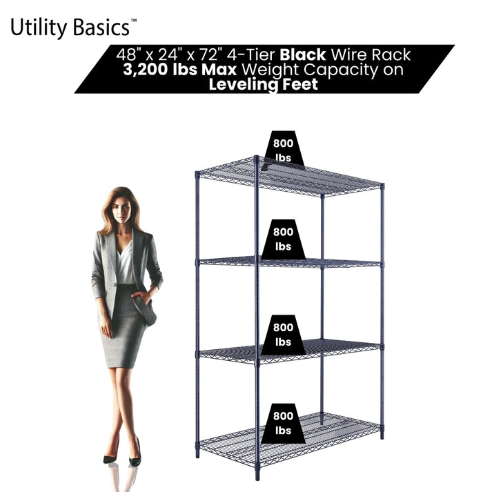 Utility Basics | 48 x 24 x 72  Wire Shelving with wheels | 5-Tier | Saferacks | Seville Classics | Utility shelves | Shelf shelving unit | Shelves Shelf | Shelving Shelf