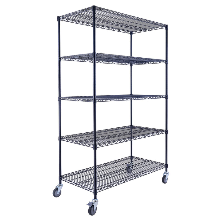 Utility Basics | 48 x 24 x 72  Wire Shelving with wheels | 5-Tier | Saferacks | Seville Classics | Utility shelves | Shelf shelving unit | Shelves Shelf | Shelving Shelf