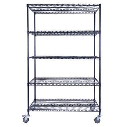 Utility Basics | 48 x 24 x 72  Wire Shelving with wheels | 5-Tier | Saferacks | Seville Classics | Utility shelves | Shelf shelving unit | Shelves Shelf | Shelving Shelf
