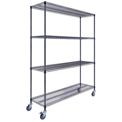 Utility Basics | Chrome Shelving on wheels | 60 x 18 x 72 | Utility shelving | Utility Shelves | Shelves shelf | Saferacks | Seville Classics | Wire Shelving | Wire Racks with Wheels