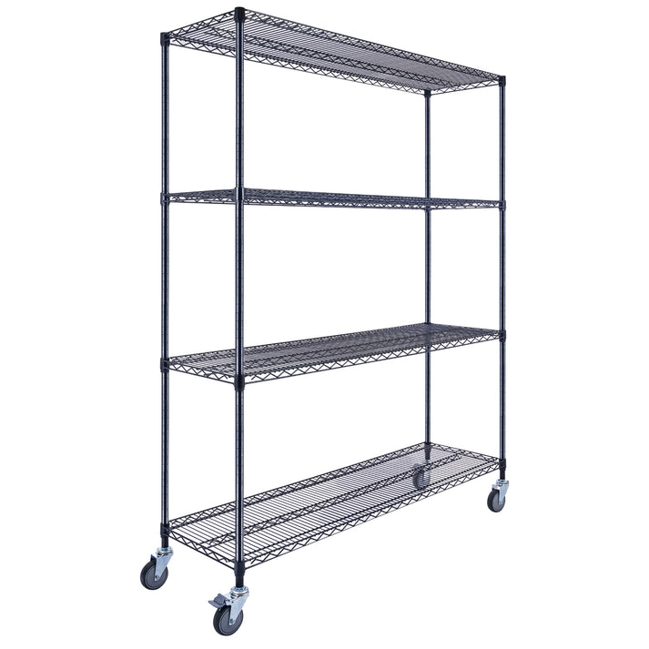 Utility Basics | Chrome Shelving on wheels | 60 x 18 x 72 | Utility shelving | Utility Shelves | Shelves shelf | Saferacks | Seville Classics | Wire Shelving | Wire Racks with Wheels