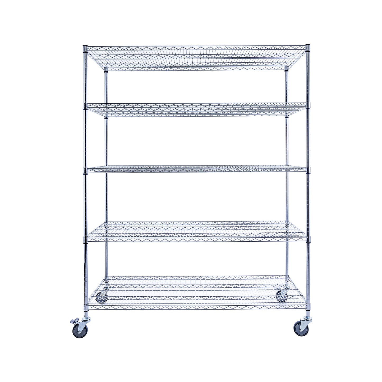 Utility Basics | Chrome Shelving On Wheels | 5-Tier | 60 x 24 x 72 Shelving| NSF | Seville Classics | Saferacks | Shelving Shelves | Utility shelving | Wire Racks with Wheels | Wire Shelving