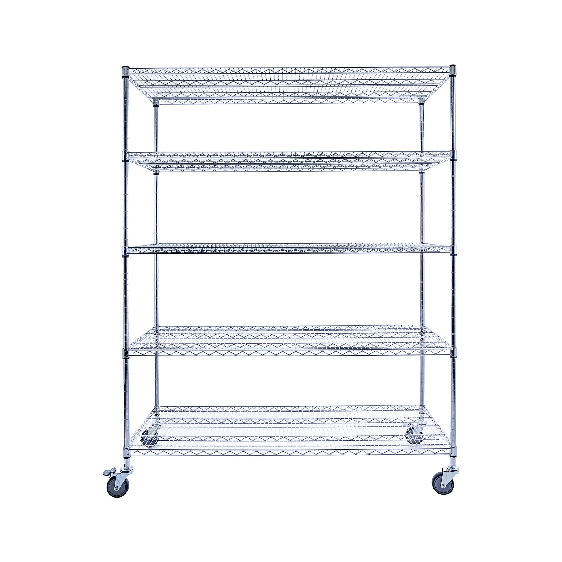 Utility Basics | Chrome Shelving On Wheels | 5-Tier | 60 x 24 x 72 Shelving| NSF | Seville Classics | Saferacks | Shelving Shelves | Utility shelving | Wire Racks with Wheels | Wire Shelving