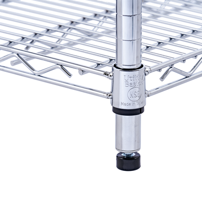 Utility Basics | Chrome Shelving On Wheels | 5-Tier | 60 x 24 x 72 Shelving| NSF | Seville Classics | Saferacks | Shelving Shelves | Utility shelving | Wire Racks with Wheels | Wire Shelving