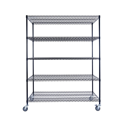 Utility Basics | Wire Shelving Rack | 5-Tier | 60 x 24 x 72 wire shelving | Black | Saferacks | Seville Classics | Utility shelving | Shelves shelf | Wire Shelving with Wheels | Wire Shelving