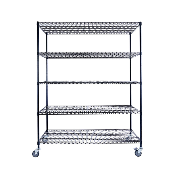 Utility Basics | Wire Shelving Rack | 5-Tier | 60 x 24 x 72 wire shelving | Black | Saferacks | Seville Classics | Utility shelving | Shelves shelf | Wire Shelving with Wheels | Wire Shelving