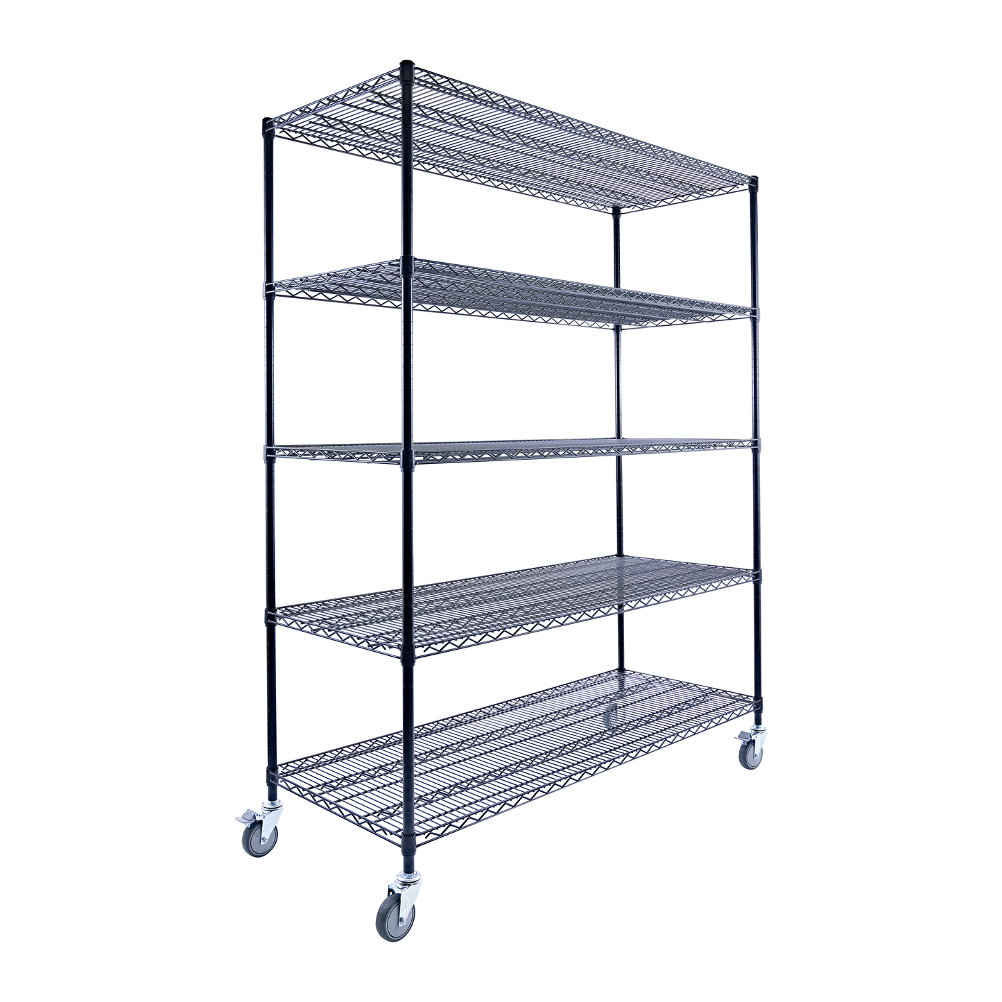 Utility Basics | Wire Shelving Rack | 5-Tier | 60 x 24 x 72 wire shelving | Black | Saferacks | Seville Classics | Utility shelving | Shelves shelf | Wire Shelving with Wheels | Wire Shelving