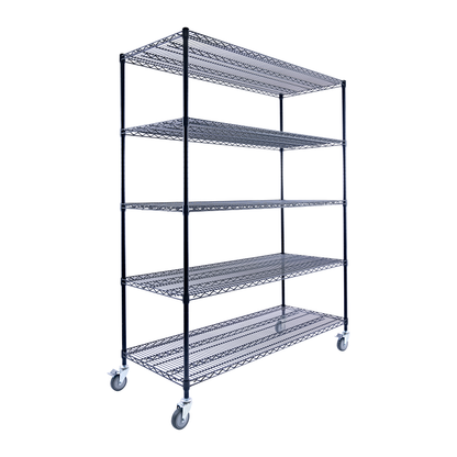 Utility Basics | Wire Shelving Rack | 5-Tier | 60 x 24 x 72 wire shelving | Black | Saferacks | Seville Classics | Utility shelving | Shelves shelf | Wire Shelving with Wheels | Wire Shelving