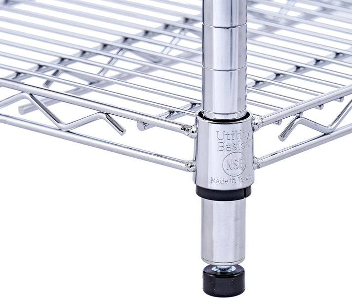 Utility Basics | Chrome Shelving on Wheels | 48 x 18 x 72 | 5-Tier | Utility shelves | Saferacks | Seville Classics | Utility shelves | Shelving shelf | Wire Shelving with Wheels