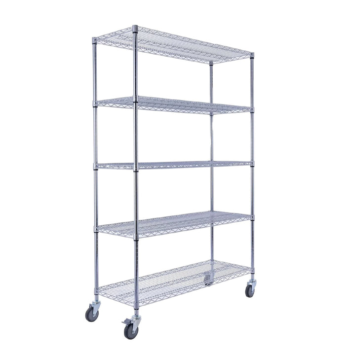 Utility Basics | Chrome Shelving On Wheels | 60 x 24 x 72 Shelving | 4-Tier | NSF | Seville Classics | Saferacks | Utility shelving | Storage shelving on wheels | Wire Shelving with Wheels | Wire Racks with Wheels