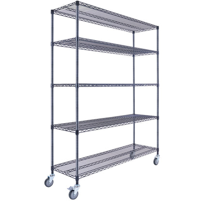 Utility Basics | Chrome Shelving on wheels | 60 x 18 x 72 | Utility shelving | Utility Shelves | Shelves shelf | Saferacks | Seville Classics | Wire Shelving | Wire Racks with Wheels