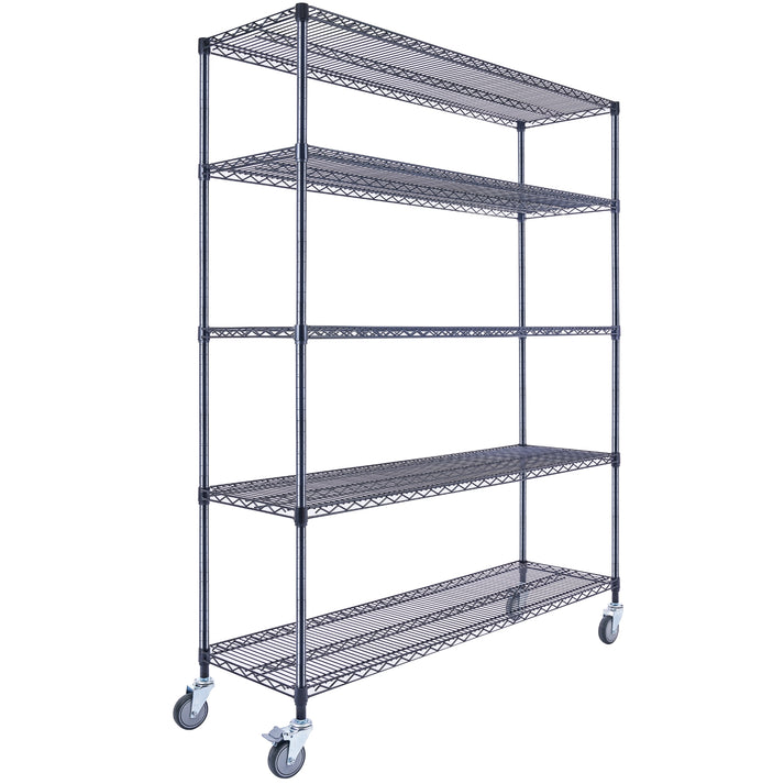 Utility Basics | Chrome Shelving on wheels | 60 x 18 x 72 | Utility shelving | Utility Shelves | Shelves shelf | Saferacks | Seville Classics | Wire Shelving | Wire Racks with Wheels