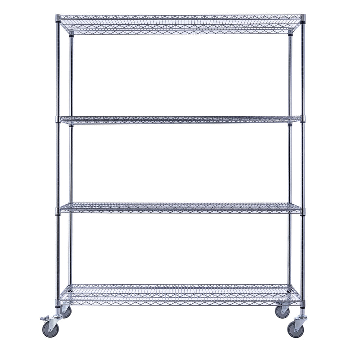 Utility Basics | Chrome Shelving on wheels | 60 x 18 x 72 | Utility shelving | Utility Shelves | Shelves shelf | Saferacks | Seville Classics | Wire Shelving | Wire Racks with Wheels